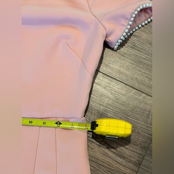 Gal Meets Glam Pearl Trim Jumpsuit in Puff Pink Size 0P - Picture 12 of 12